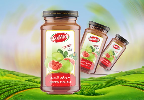 لیبل مربای انجیر شیشه