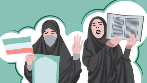 وکتور زن با حجاب مسلمان ایرانی