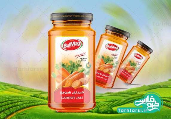 لیبل مربای هویج لایه باز