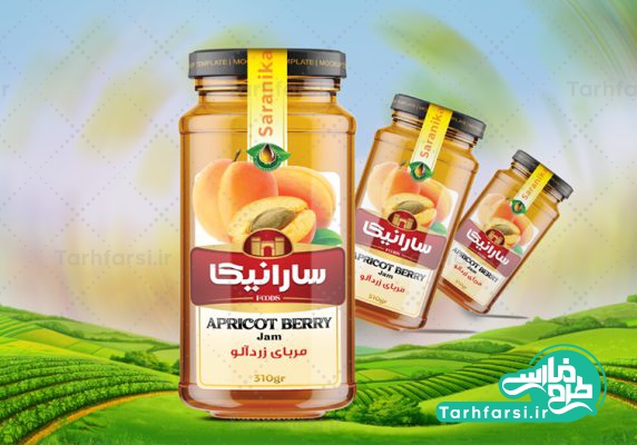 لیبل مربای زردآلو لایه باز