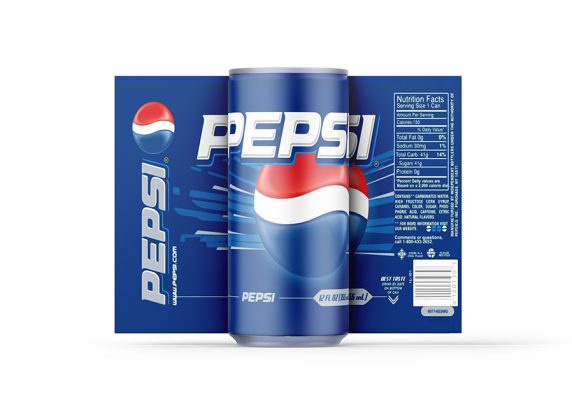 موکاپ لیبل و قوطی فلزی نوشیدنی