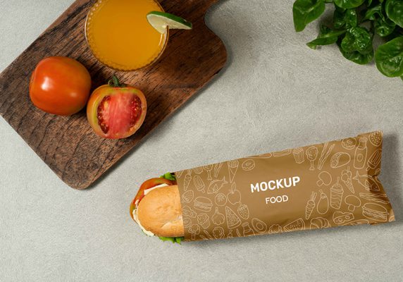 موکاپ ساندویچ و فست فود