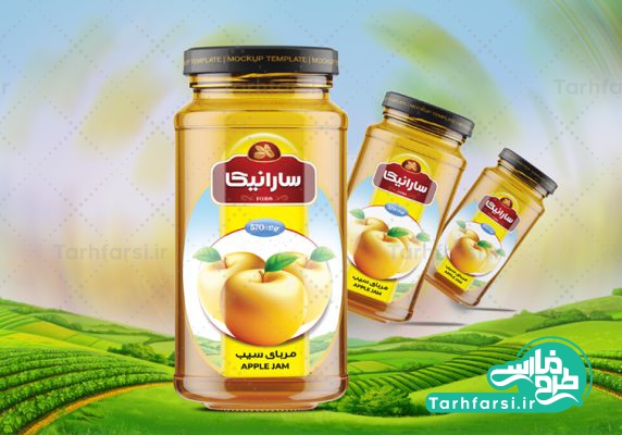لیبل مربای سیب لایه باز