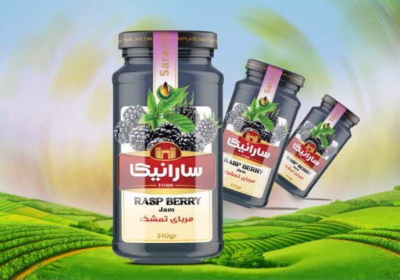 لیبل مربای تمشک لایه باز