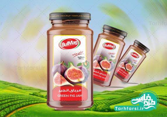 لیبل مربای انجیر شیشه