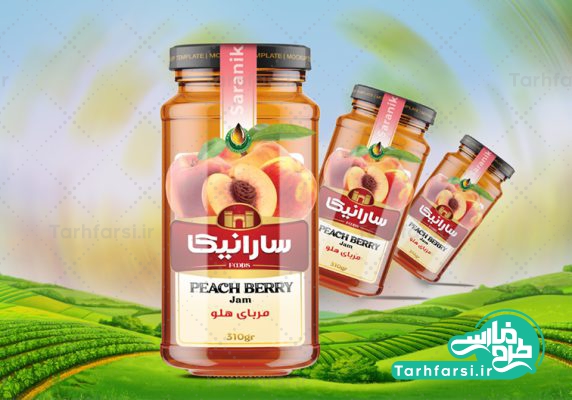 لیبل مربای هلو لایه باز