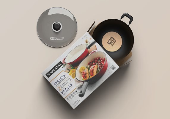 موکاپ جعبه کارتن ماهیتابه
