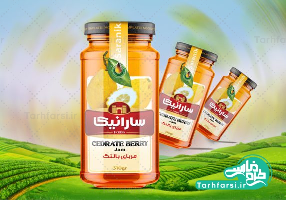 لیبل مربای بالنگ شیشه